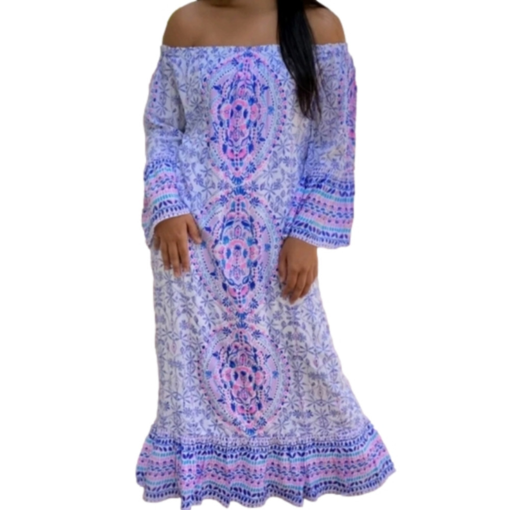 Lilly Pulitzer Abigale Off the Shoulder Midi Dress Time to Shine XL HTF